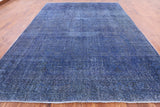 Blue Persian Overdyed Hand Knotted Wool Area Rug - 9' 6" X 12' 6" - Golden Nile