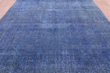 Blue Persian Overdyed Hand Knotted Wool Area Rug - 9' 6" X 12' 6" - Golden Nile