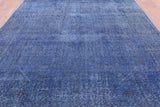 Blue Persian Overdyed Hand Knotted Wool Area Rug - 9' 6" X 12' 6" - Golden Nile