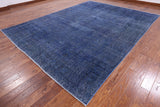 Blue Persian Overdyed Hand Knotted Wool Area Rug - 9' 6" X 12' 6" - Golden Nile