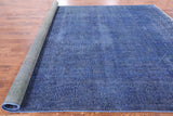 Blue Persian Overdyed Hand Knotted Wool Area Rug - 9' 6" X 12' 6" - Golden Nile