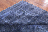 Blue Persian Overdyed Hand Knotted Wool Area Rug - 9' 5" X 12' 8" - Golden Nile