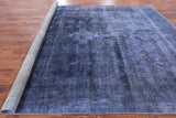 Blue Persian Overdyed Hand Knotted Wool Area Rug - 9' 5" X 12' 8" - Golden Nile