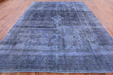 Blue Persian Overdyed Hand Knotted Wool Area Rug - 9' 5" X 12' 8" - Golden Nile