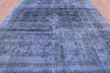 Blue Persian Overdyed Hand Knotted Wool Area Rug - 9' 5" X 12' 8" - Golden Nile