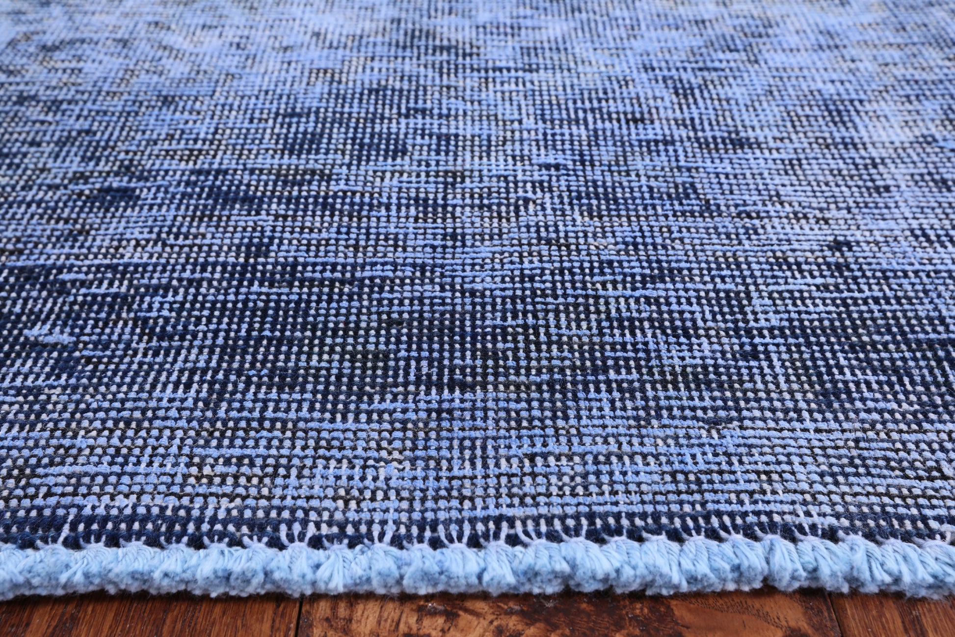 Blue Persian Overdyed Hand Knotted Wool Area Rug - 9' 5" X 12' 8" - Golden Nile