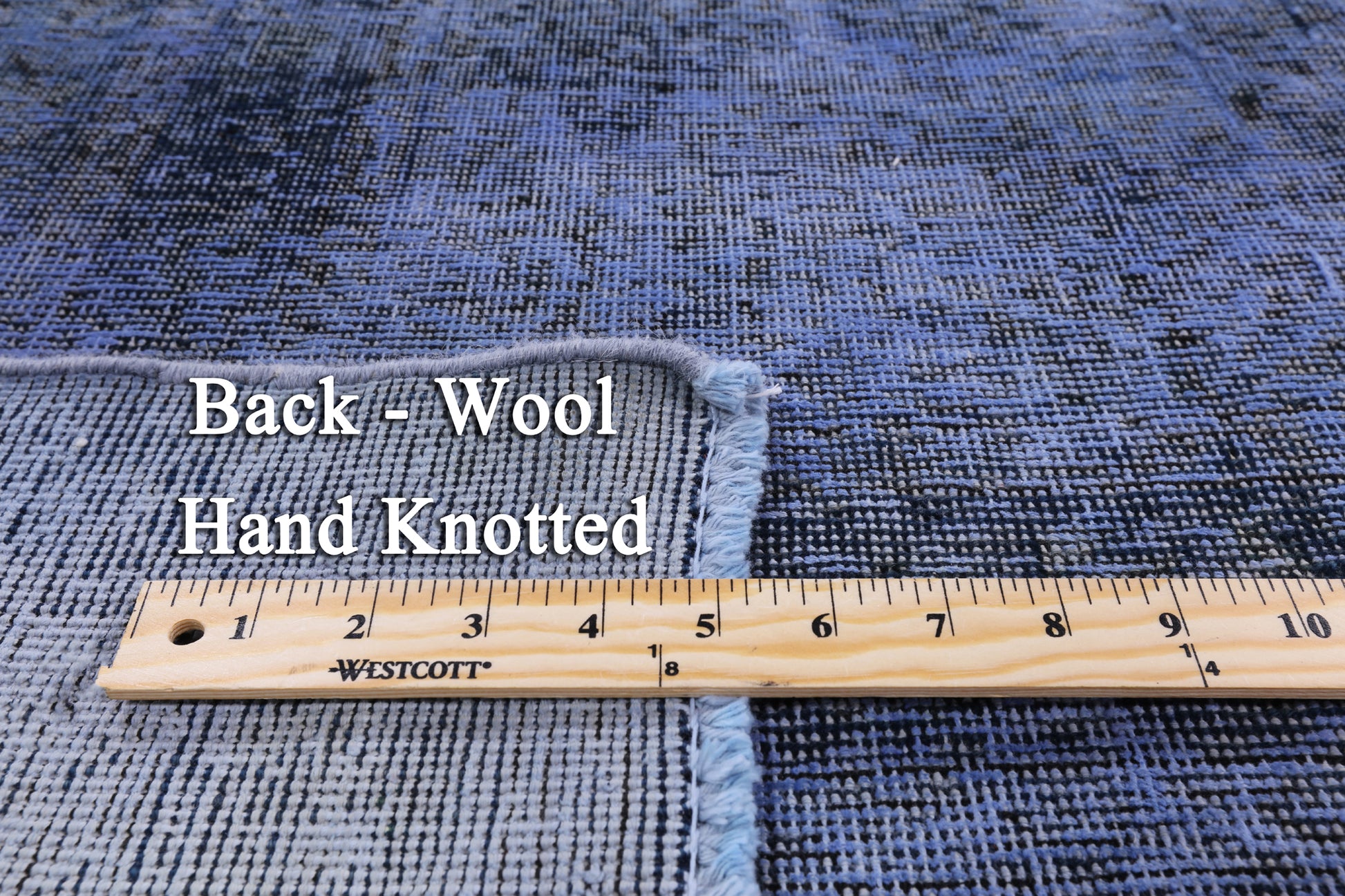 Blue Persian Overdyed Hand Knotted Wool Area Rug - 9' 5" X 12' 8" - Golden Nile