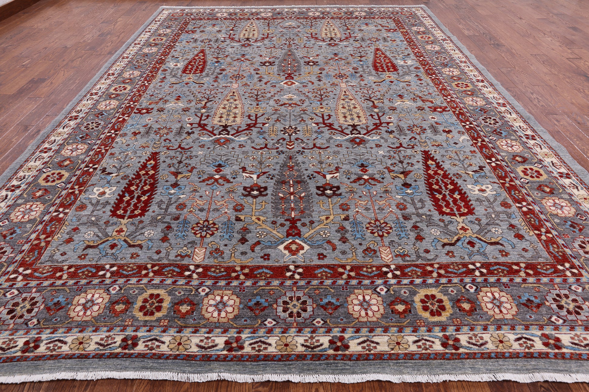 Grey Fine Serapi Hand Knotted Wool Area Rug - 10' 4" X 14' 0" - Golden Nile