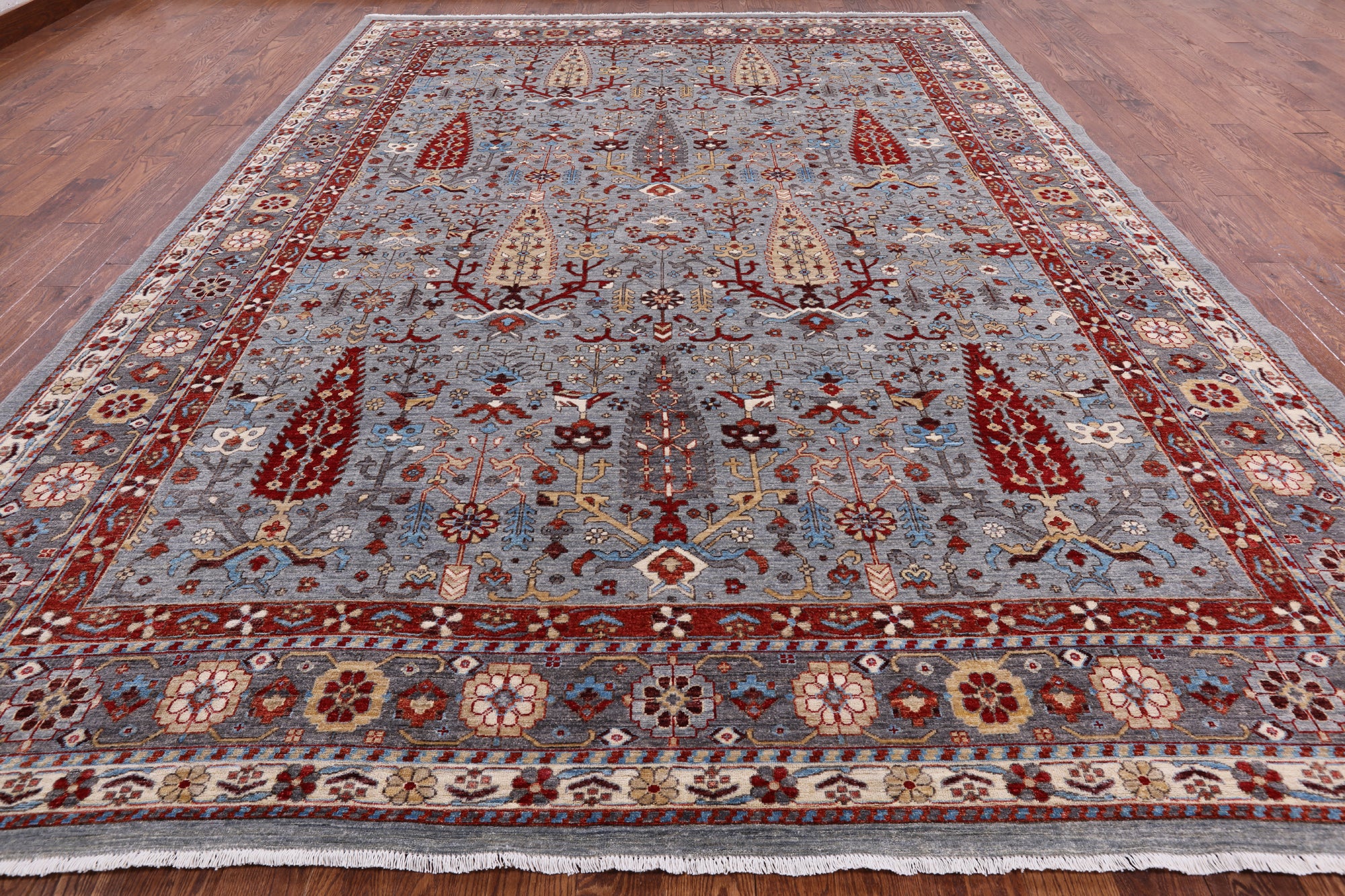 Grey Fine Serapi Hand Knotted Wool Area Rug - 10' 4" X 14' 0" - Golden Nile