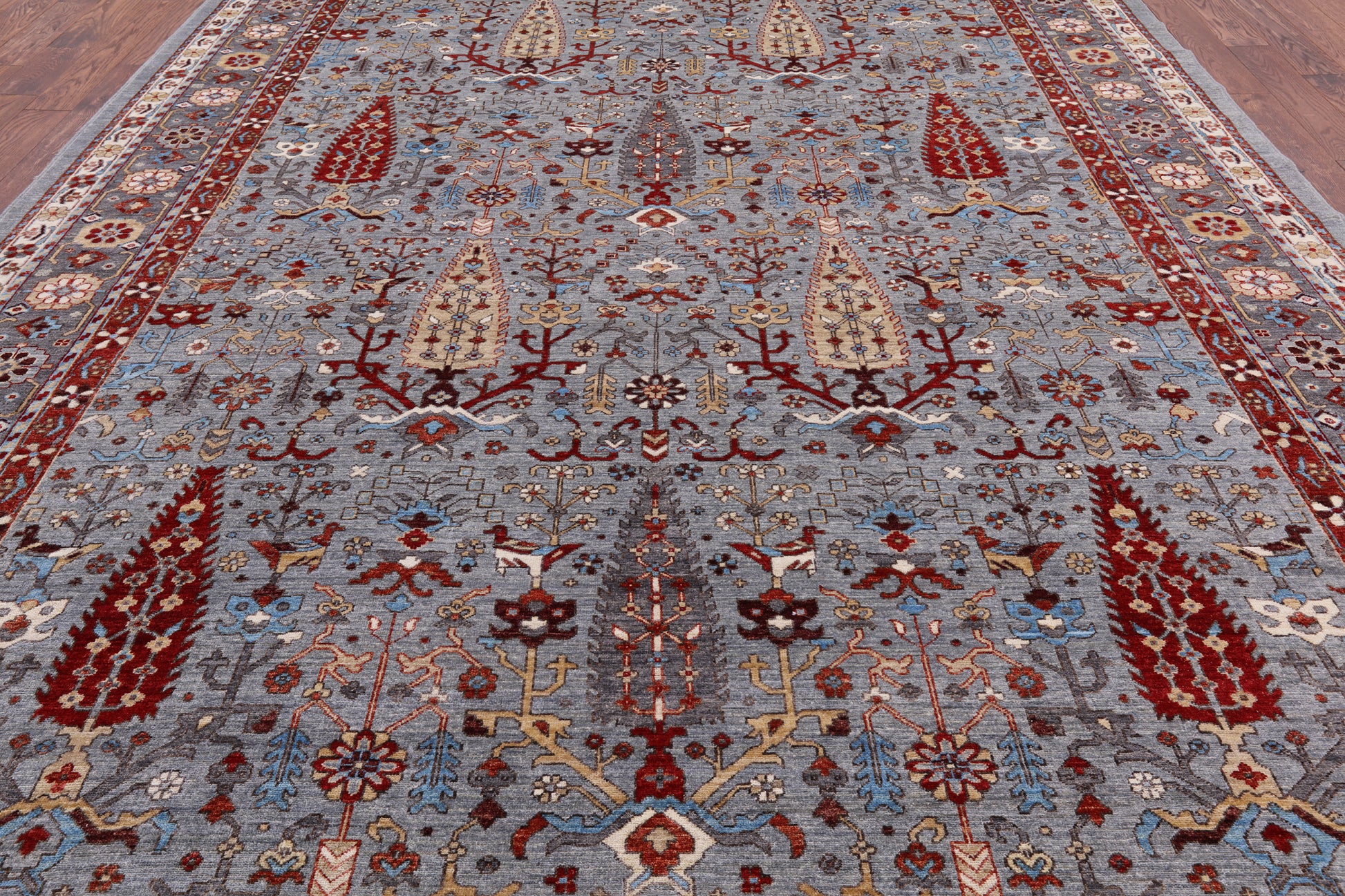 Grey Fine Serapi Hand Knotted Wool Area Rug - 10' 4" X 14' 0" - Golden Nile