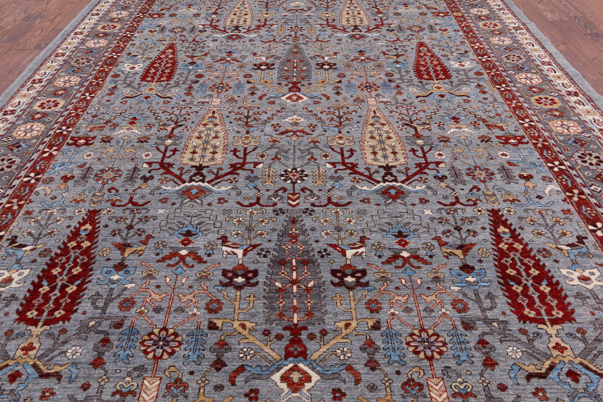 Grey Fine Serapi Hand Knotted Wool Area Rug - 10' 4" X 14' 0" - Golden Nile