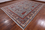 Grey Fine Serapi Hand Knotted Wool Area Rug - 10' 4" X 14' 0" - Golden Nile