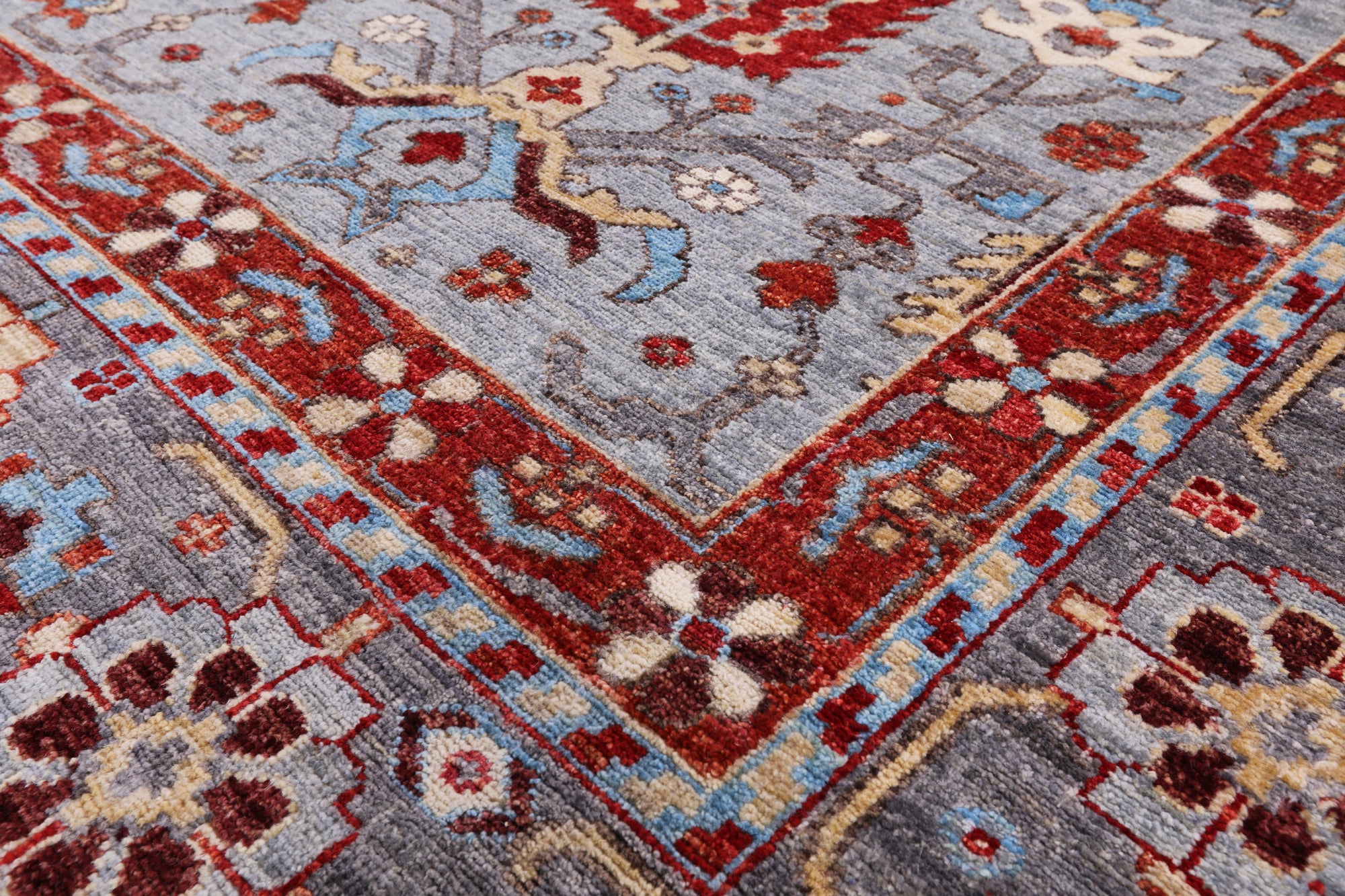Grey Fine Serapi Hand Knotted Wool Area Rug - 10' 4" X 14' 0" - Golden Nile