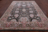 Grey Persian Wool & Silk Hand Knotted Area Rug - 8' 11" X 11' 9" - Golden Nile