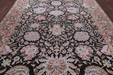 Grey Persian Wool & Silk Hand Knotted Area Rug - 8' 11" X 11' 9" - Golden Nile
