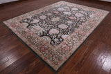 Grey Persian Wool & Silk Hand Knotted Area Rug - 8' 11" X 11' 9" - Golden Nile