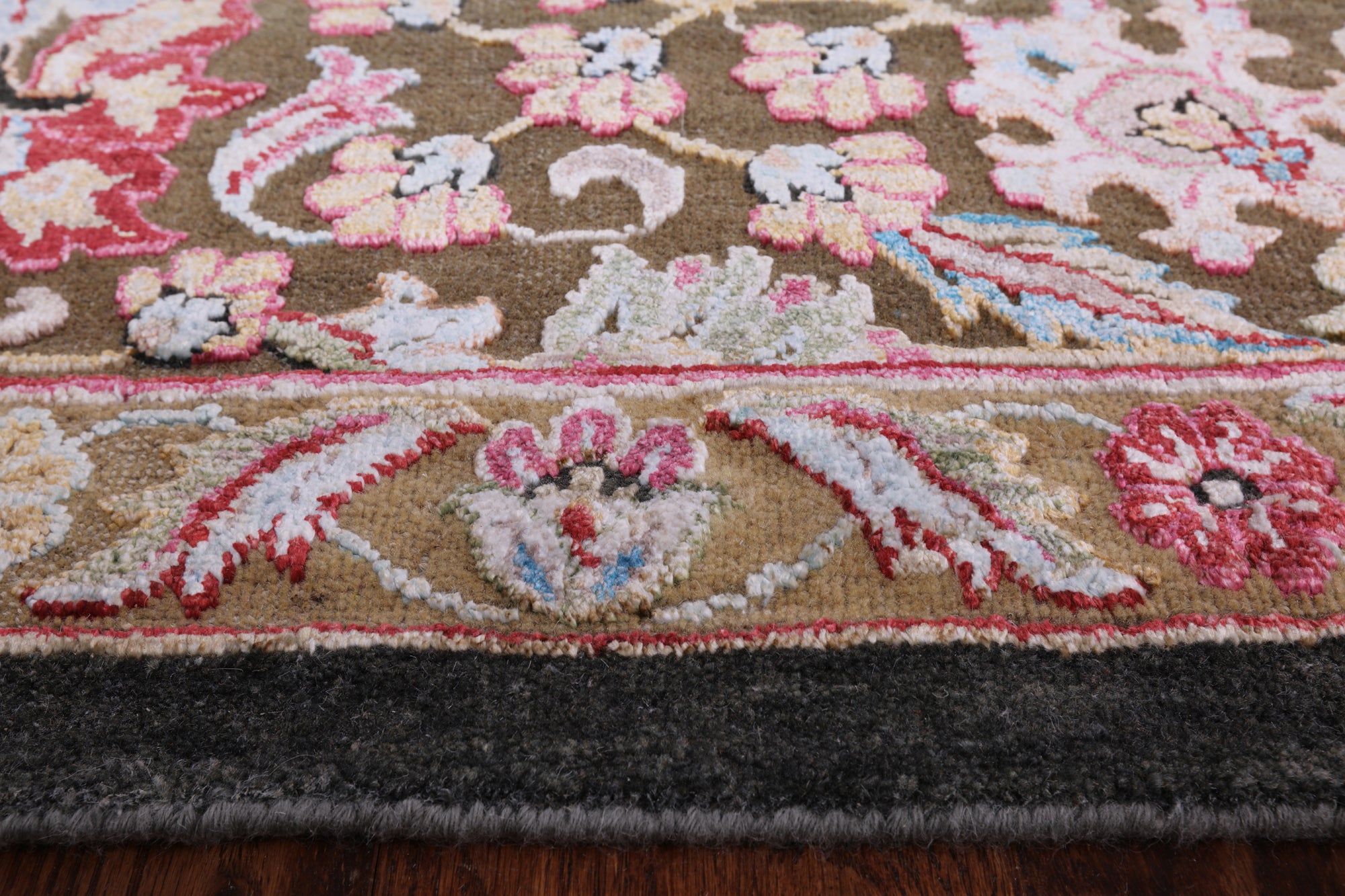 Grey Persian Wool & Silk Hand Knotted Area Rug - 8' 11" X 11' 9" - Golden Nile