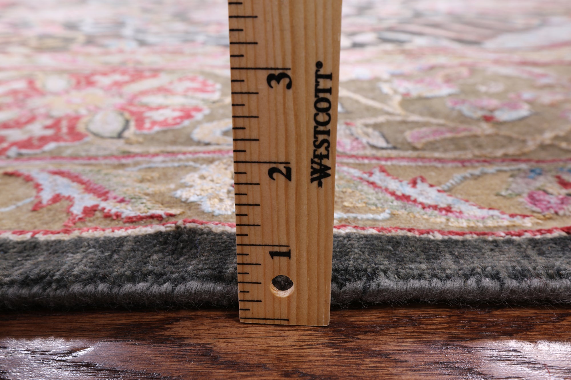 Grey Persian Wool & Silk Hand Knotted Area Rug - 8' 11" X 11' 9" - Golden Nile