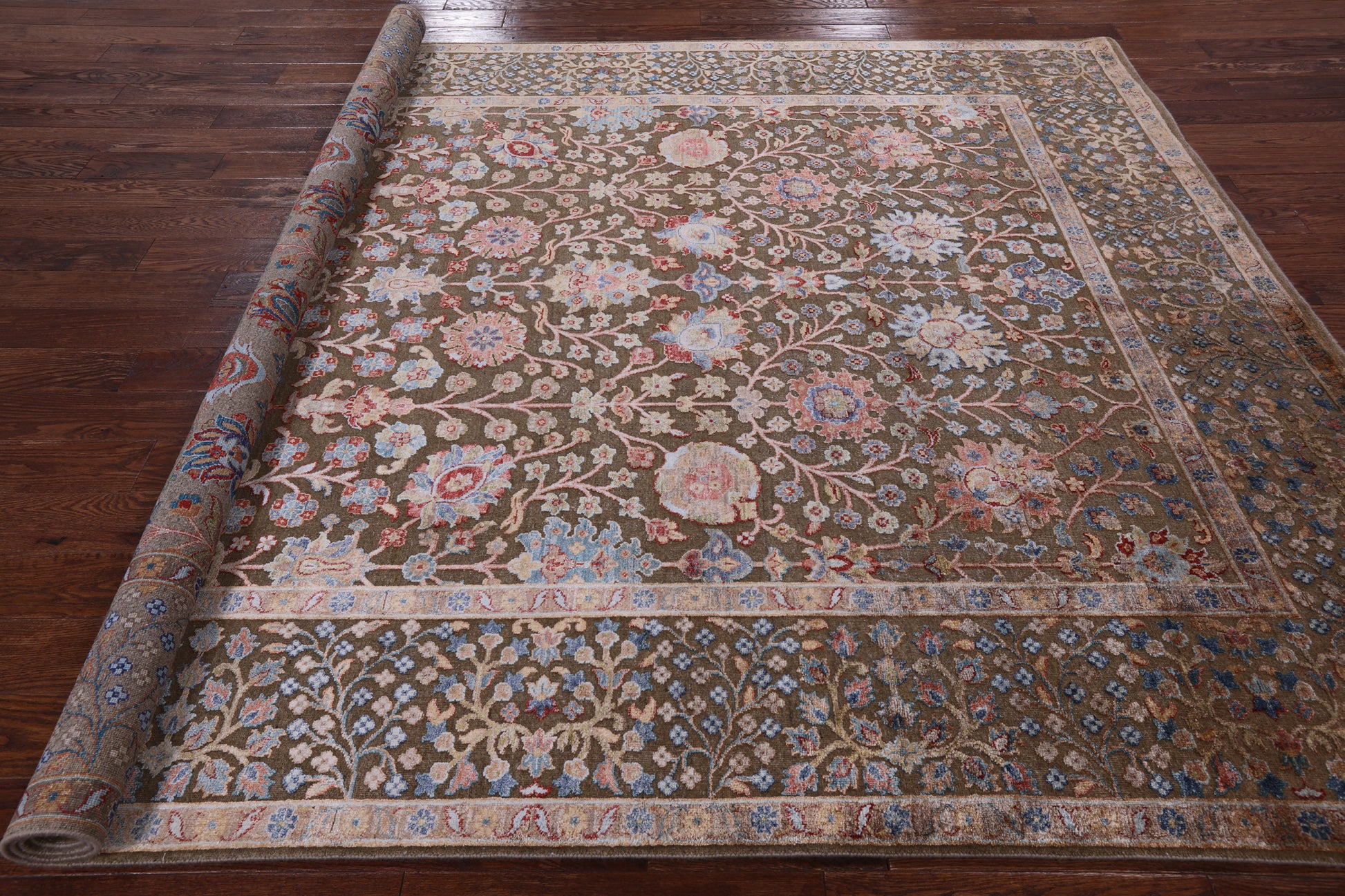 Pure Silk With Oxidized Wool Hand Knotted Area Rug - 8' X 9' 9" - Golden Nile