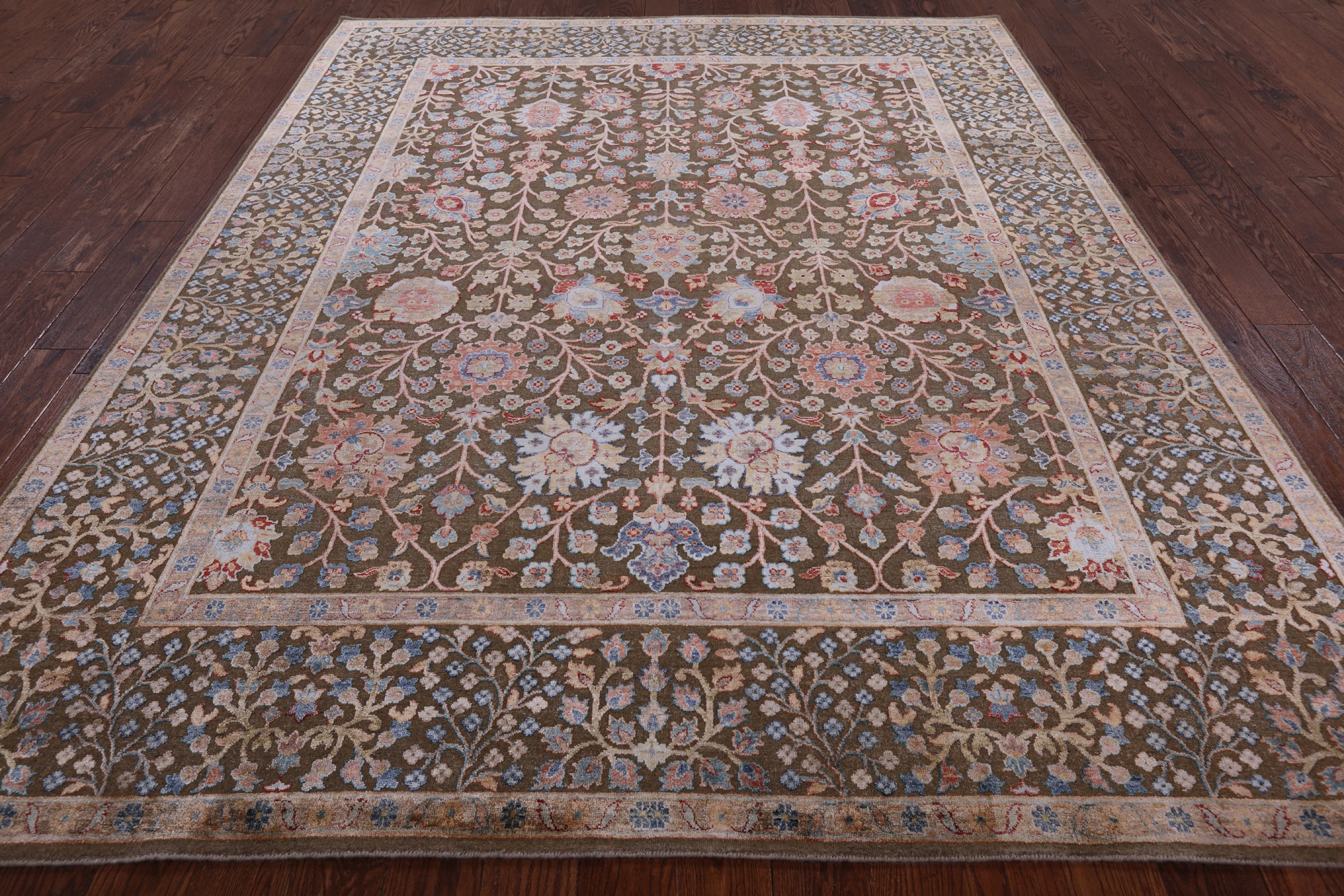 Pure Silk With Oxidized Wool Hand Knotted Area Rug - 8' X 9' 9" - Golden Nile