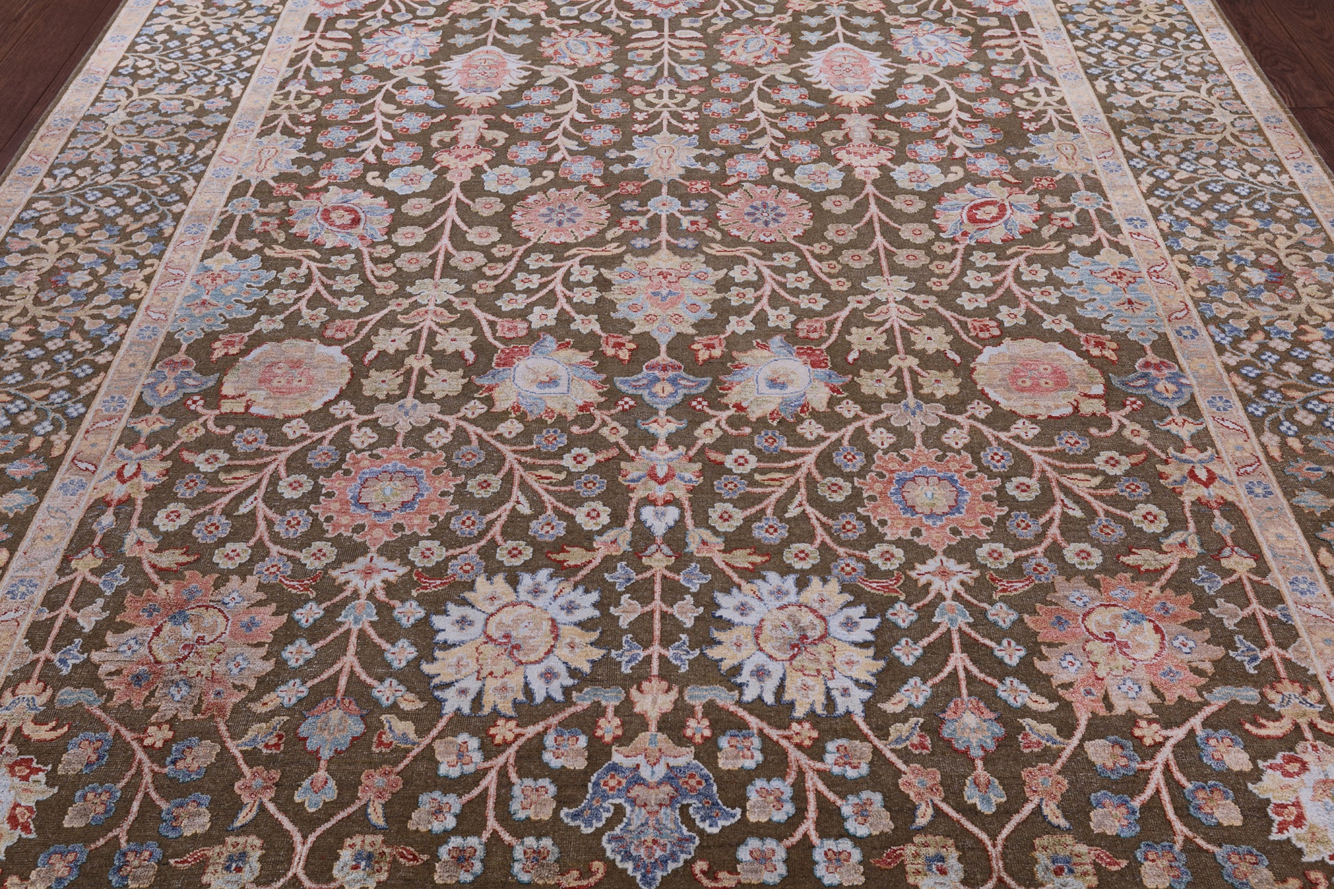 Pure Silk With Oxidized Wool Hand Knotted Area Rug - 8' X 9' 9" - Golden Nile