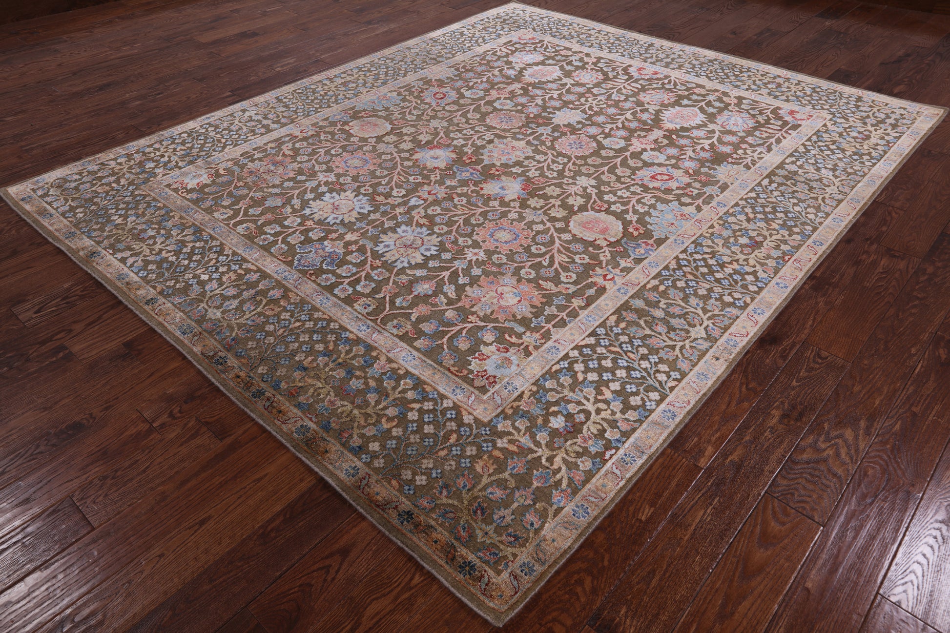 Pure Silk With Oxidized Wool Hand Knotted Area Rug - 8' X 9' 9" - Golden Nile