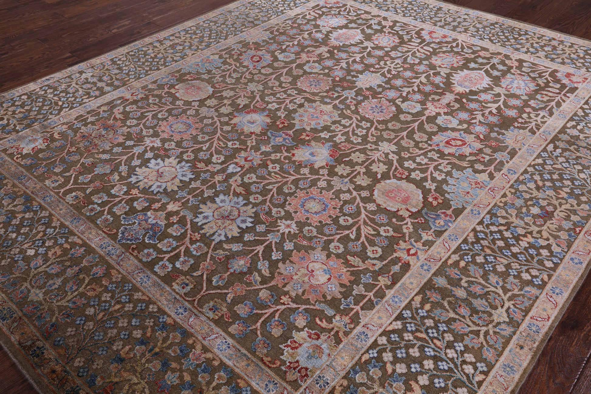 Pure Silk With Oxidized Wool Hand Knotted Area Rug - 8' X 9' 9" - Golden Nile