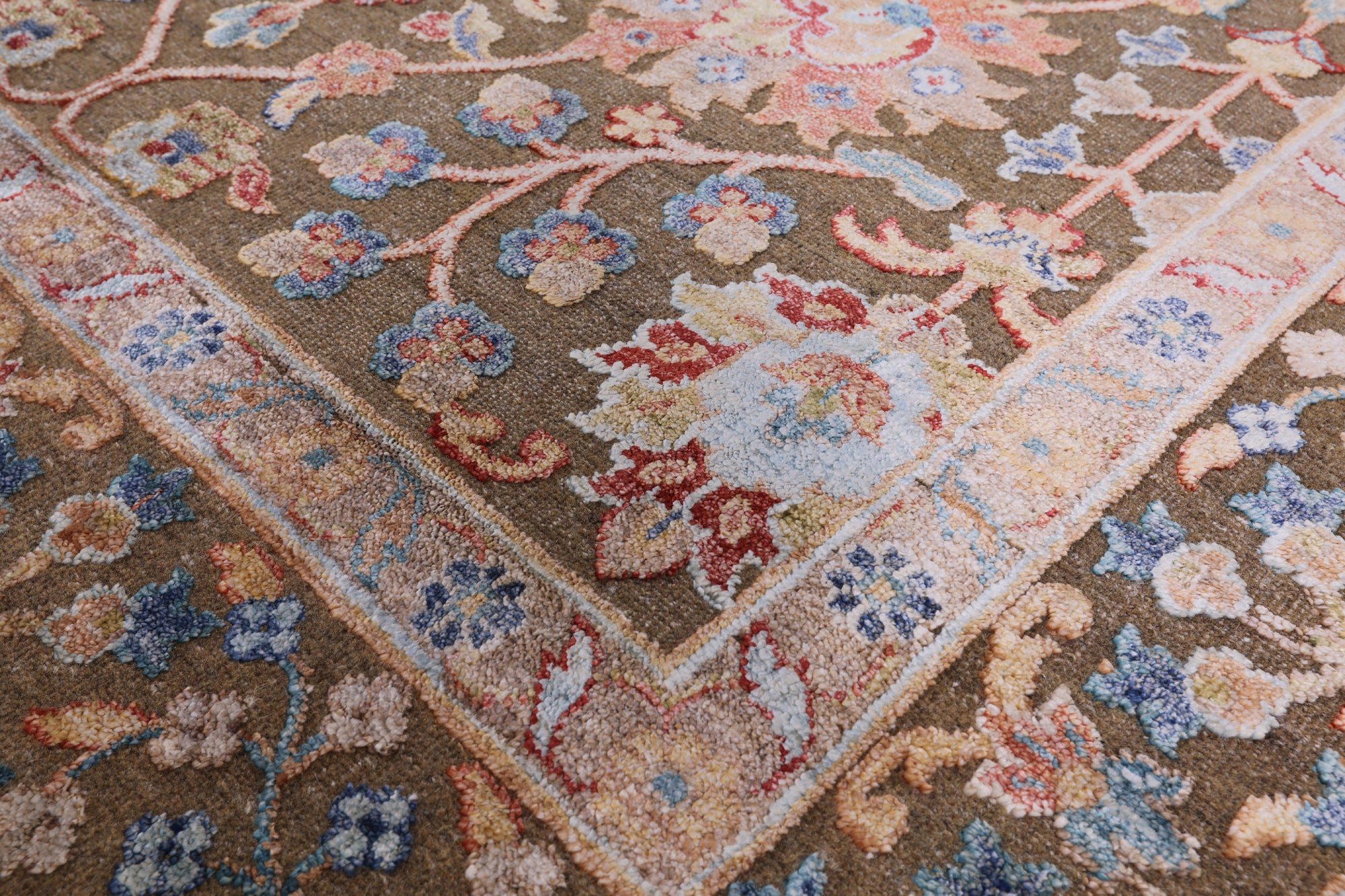 Pure Silk With Oxidized Wool Hand Knotted Area Rug - 8' X 9' 9" - Golden Nile