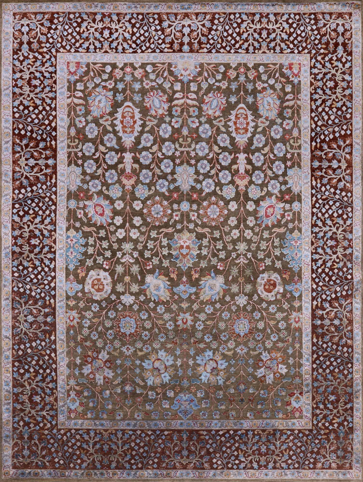 Persian Hand Knotted Wool & Silk Area Rug - 8' 11" X 11' 10" - Golden Nile