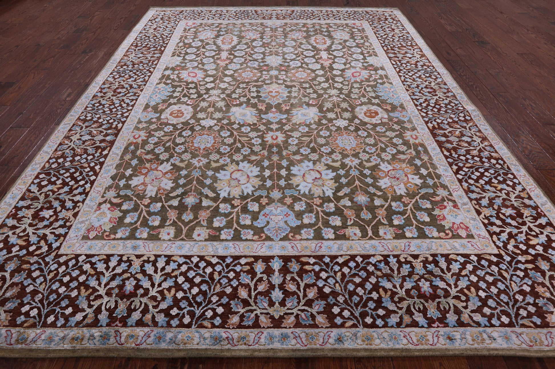 Persian Hand Knotted Wool & Silk Area Rug - 8' 11" X 11' 10" - Golden Nile