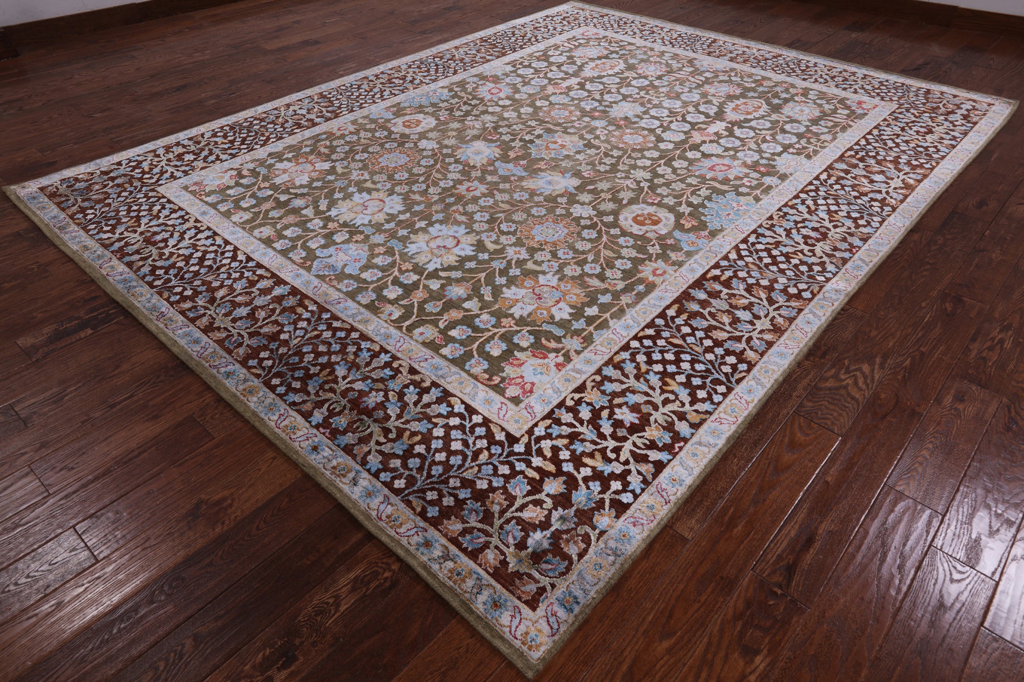 Persian Hand Knotted Wool & Silk Area Rug - 8' 11" X 11' 10" - Golden Nile