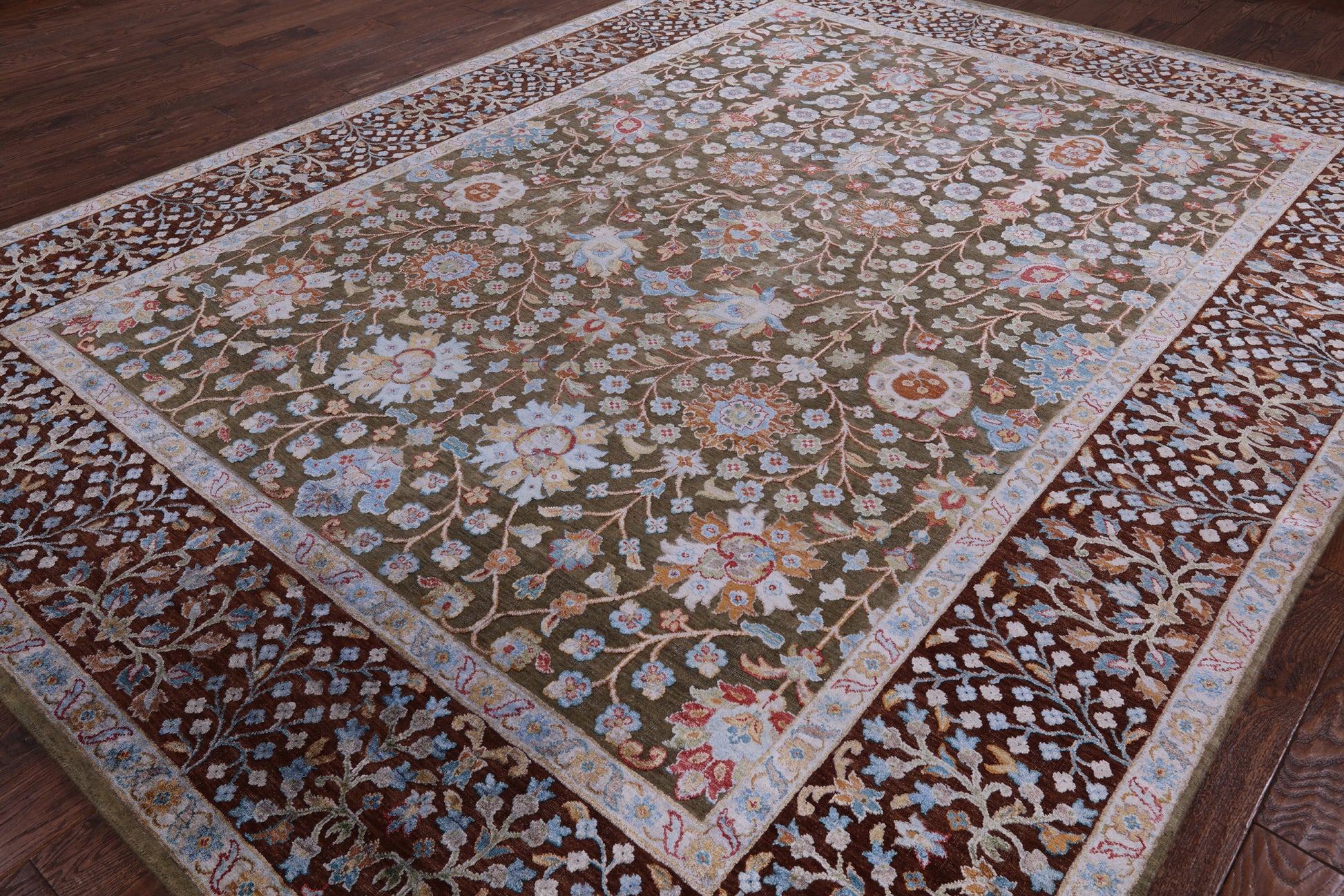 Persian Hand Knotted Wool & Silk Area Rug - 8' 11" X 11' 10" - Golden Nile