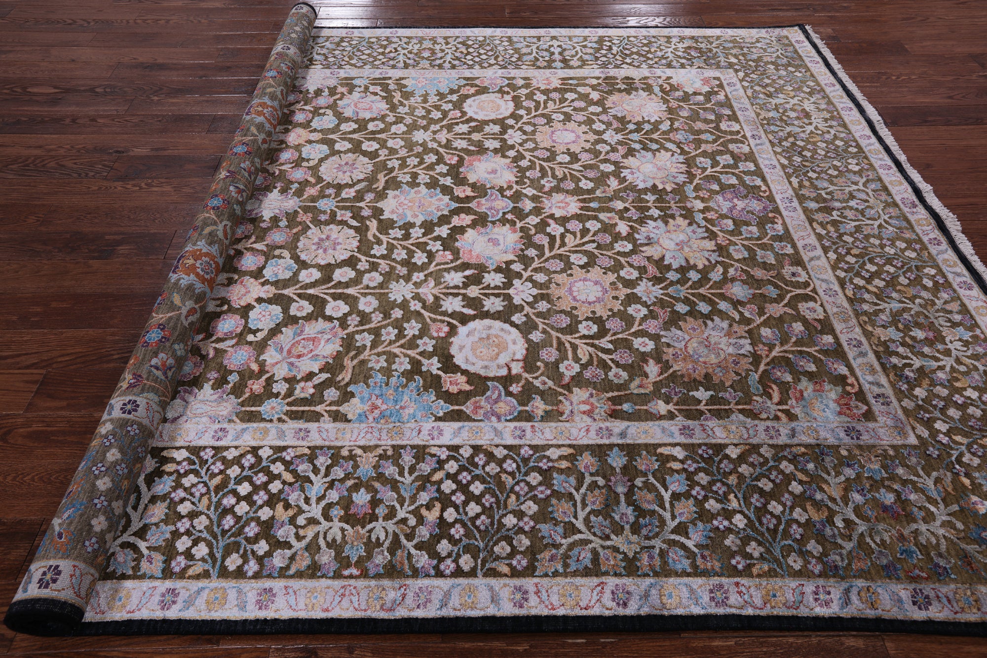 Pure Silk With Oxidized Wool Handmade Area Rug - 8' 1" X 10' 0" - Golden Nile