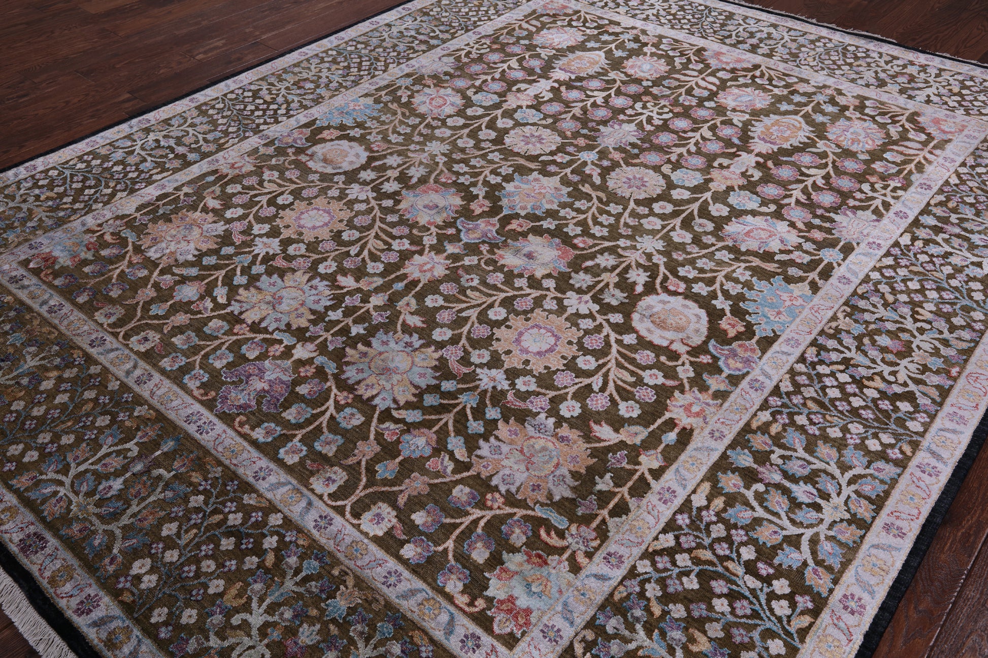 Pure Silk With Oxidized Wool Handmade Area Rug - 8' 1" X 10' 0" - Golden Nile