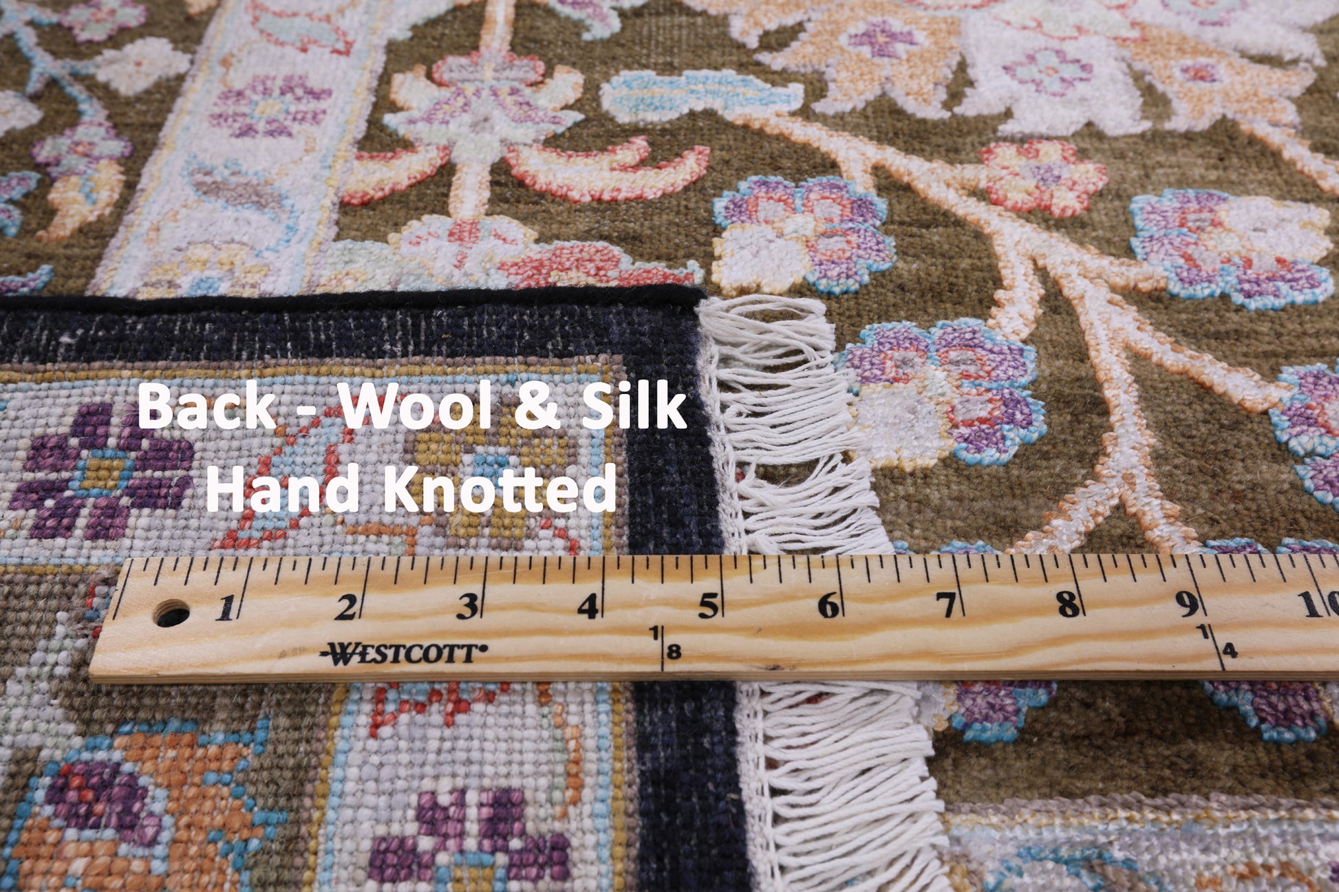 Pure Silk With Oxidized Wool Handmade Area Rug - 8' 1" X 10' 0" - Golden Nile