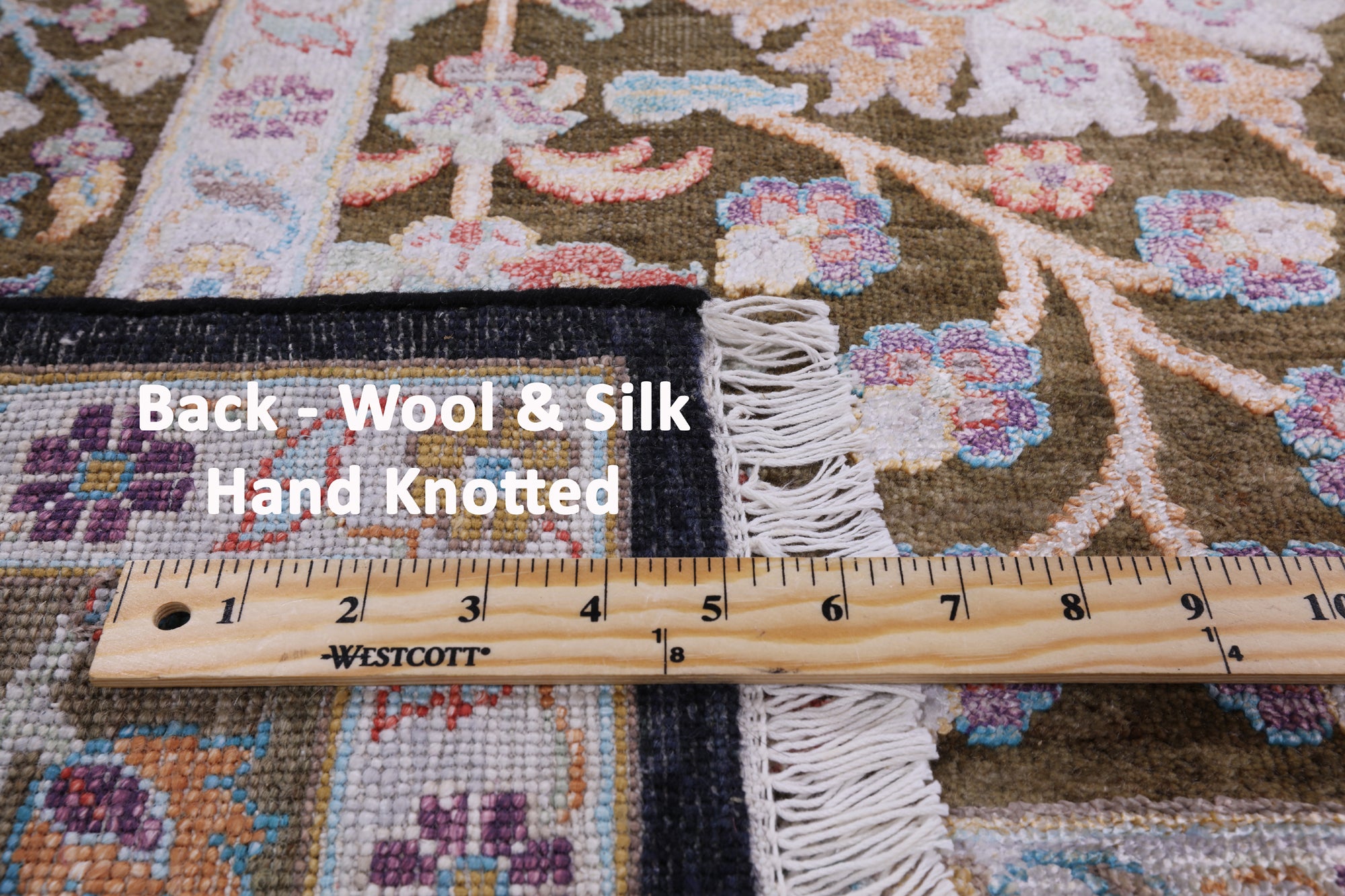 Pure Silk With Oxidized Wool Handmade Area Rug - 8' 1" X 10' 0" - Golden Nile