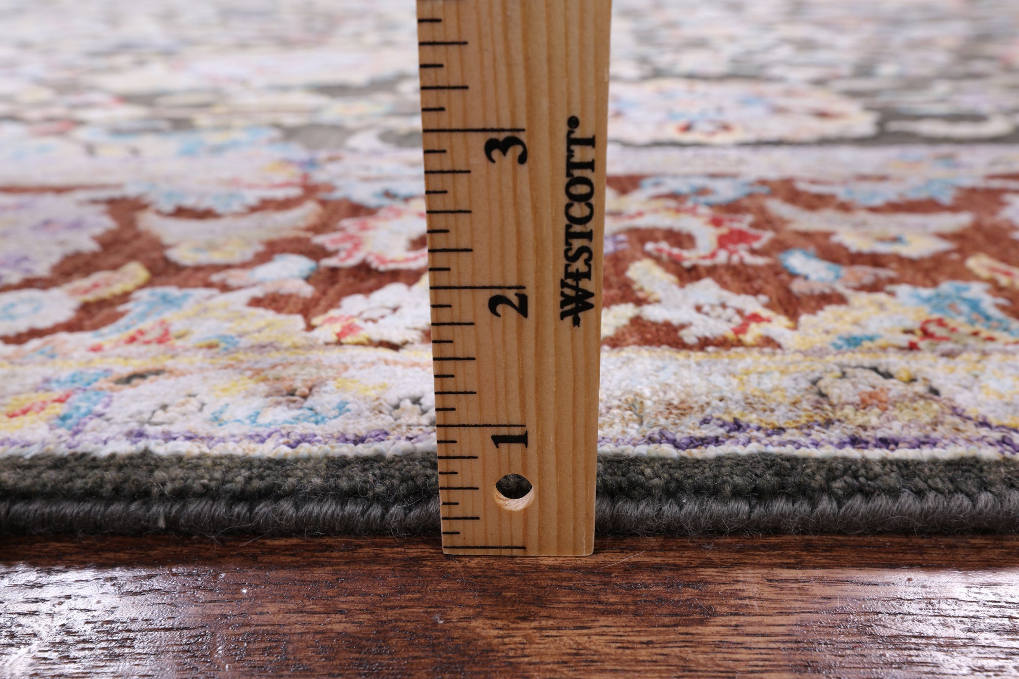 Grey Pure Silk With Oxidized Wool Hand Knotted Area Rug - 5' 7" X 7' 8" - Golden Nile