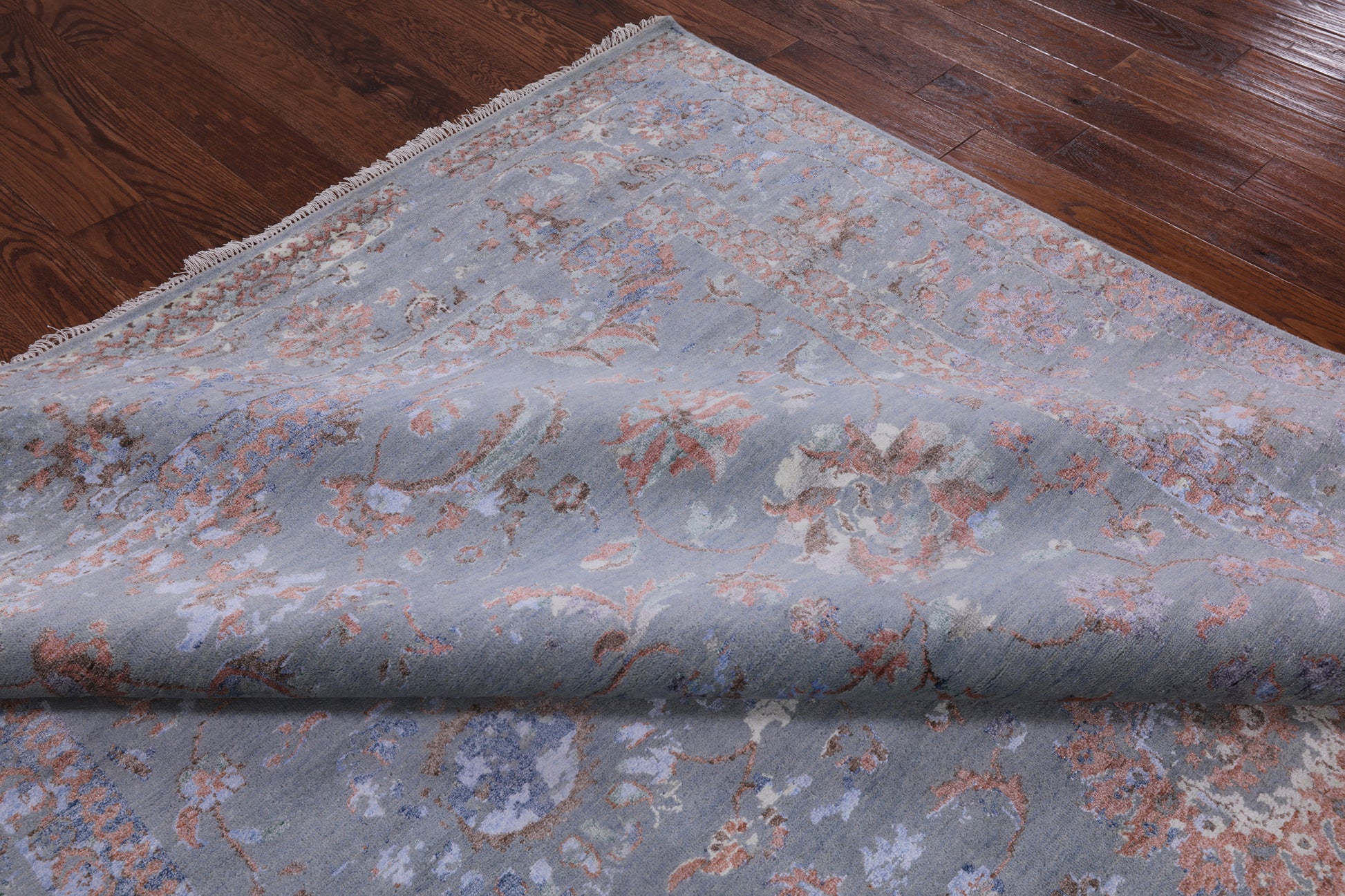 Contemporary Hand Knotted Wool & Silk Area Rug - 8' 1" X 10' 0" - Golden Nile