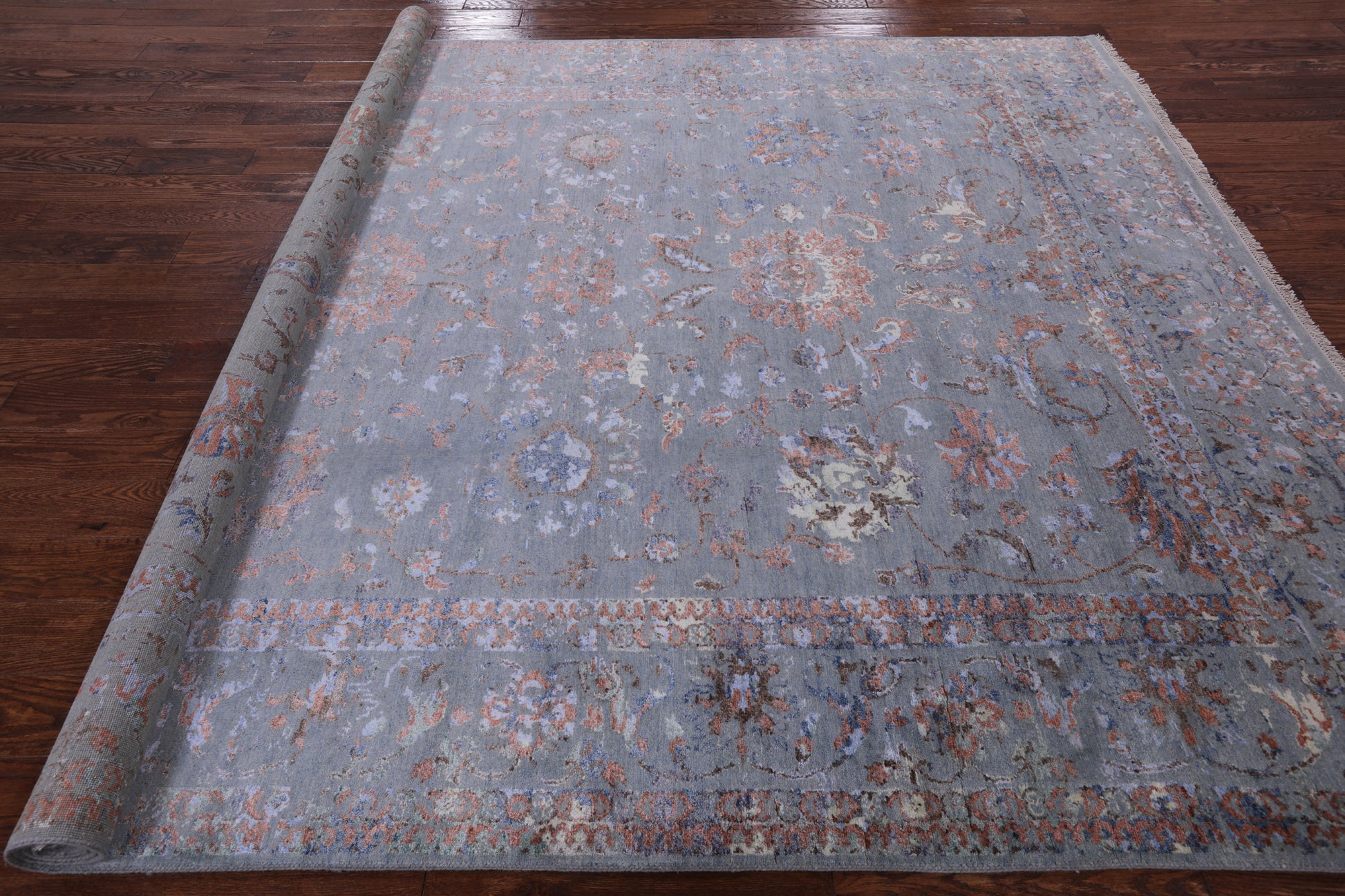 Contemporary Hand Knotted Wool & Silk Area Rug - 8' 1" X 10' 0" - Golden Nile