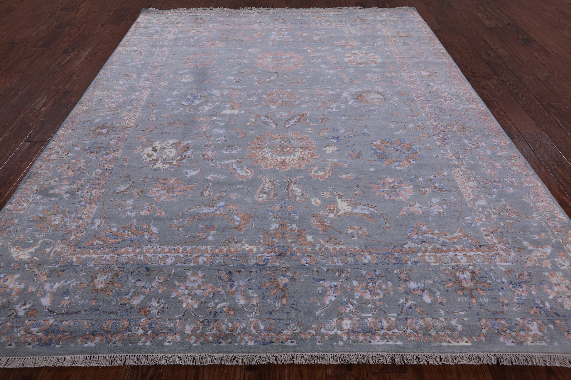 Contemporary Hand Knotted Wool & Silk Area Rug - 8' 1" X 10' 0" - Golden Nile