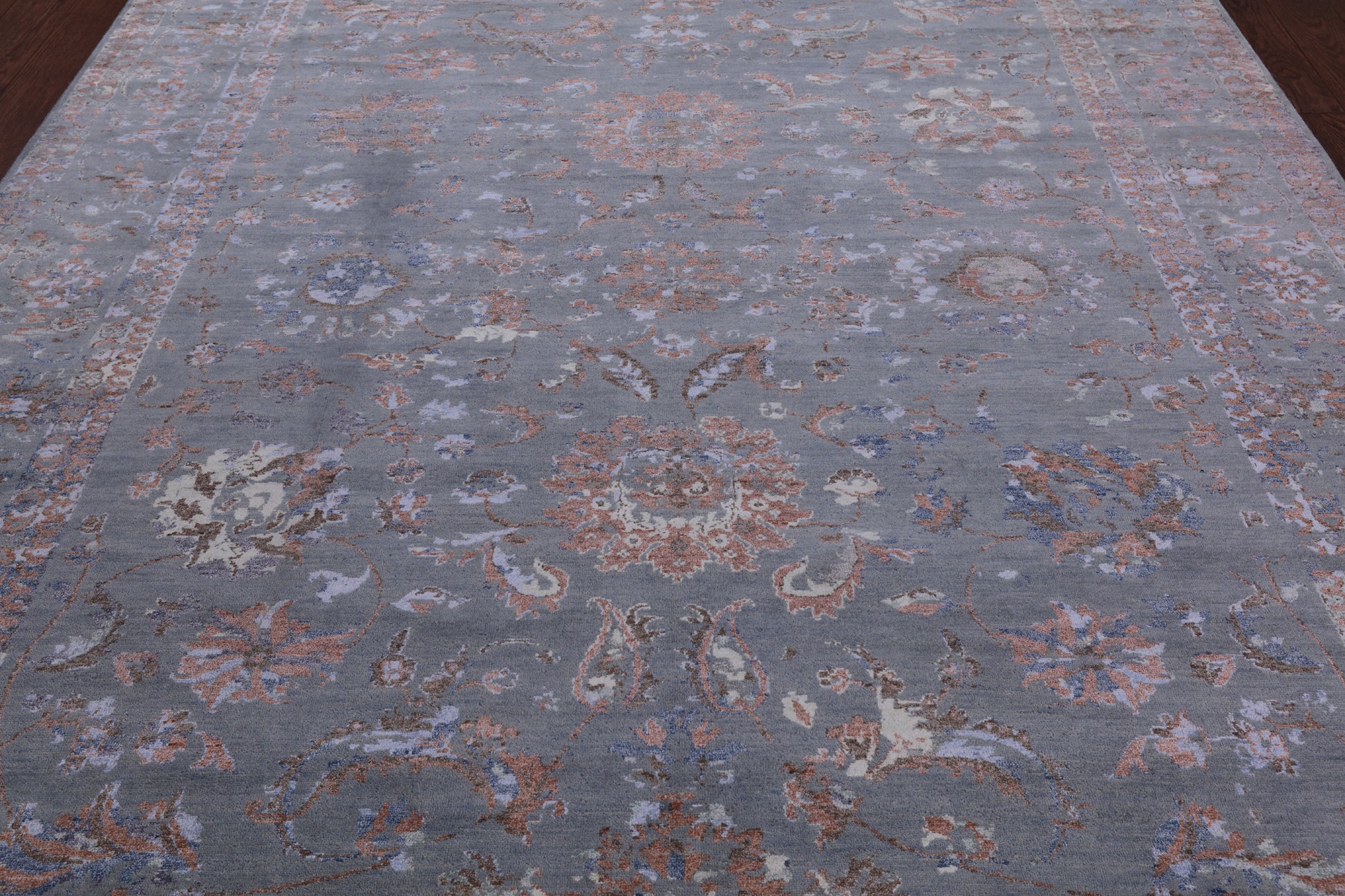 Contemporary Hand Knotted Wool & Silk Area Rug - 8' 1" X 10' 0" - Golden Nile