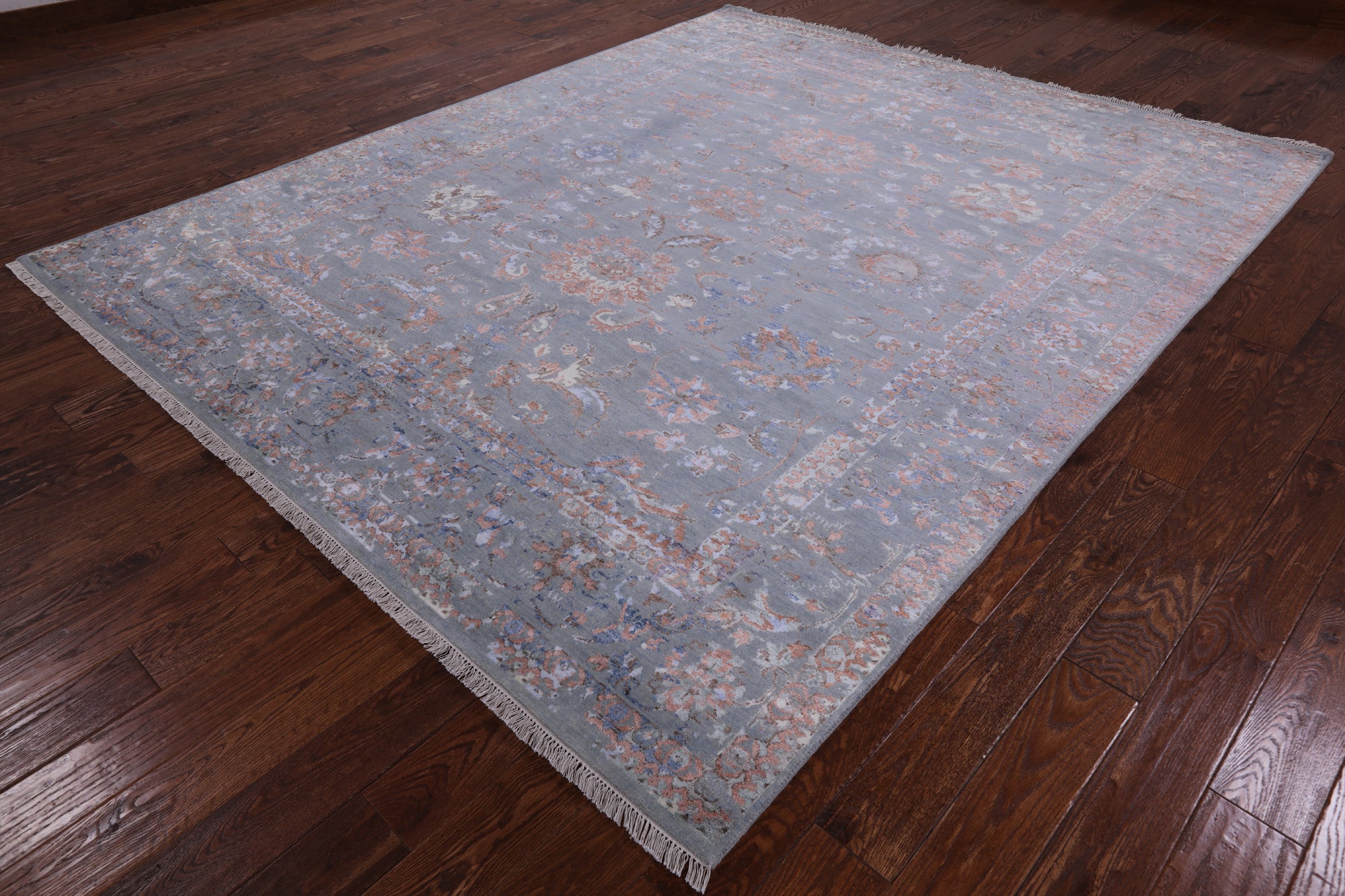 Contemporary Hand Knotted Wool & Silk Area Rug - 8' 1" X 10' 0" - Golden Nile