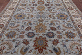 Blue Peshawar Hand Knotted Wool Area Rug - 9' 0" X 12' 0" - Golden Nile