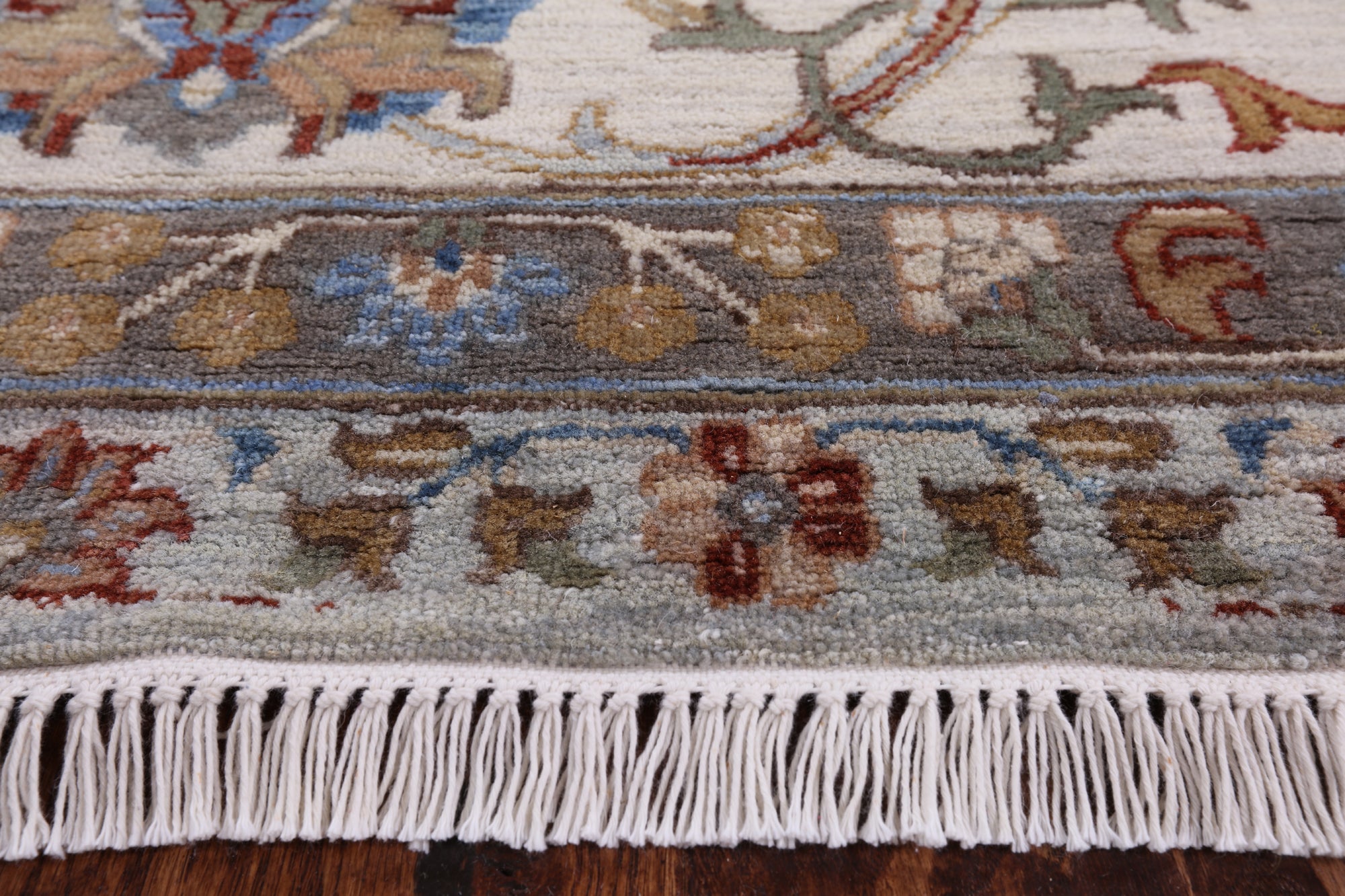 Blue Peshawar Hand Knotted Wool Area Rug - 9' 0" X 12' 0" - Golden Nile