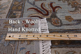 Blue Peshawar Hand Knotted Wool Area Rug - 9' 0" X 12' 0" - Golden Nile