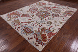 Ivory Modern Hand Knotted Wool Area Rug - 8' 0" X 10' 2" - Golden Nile