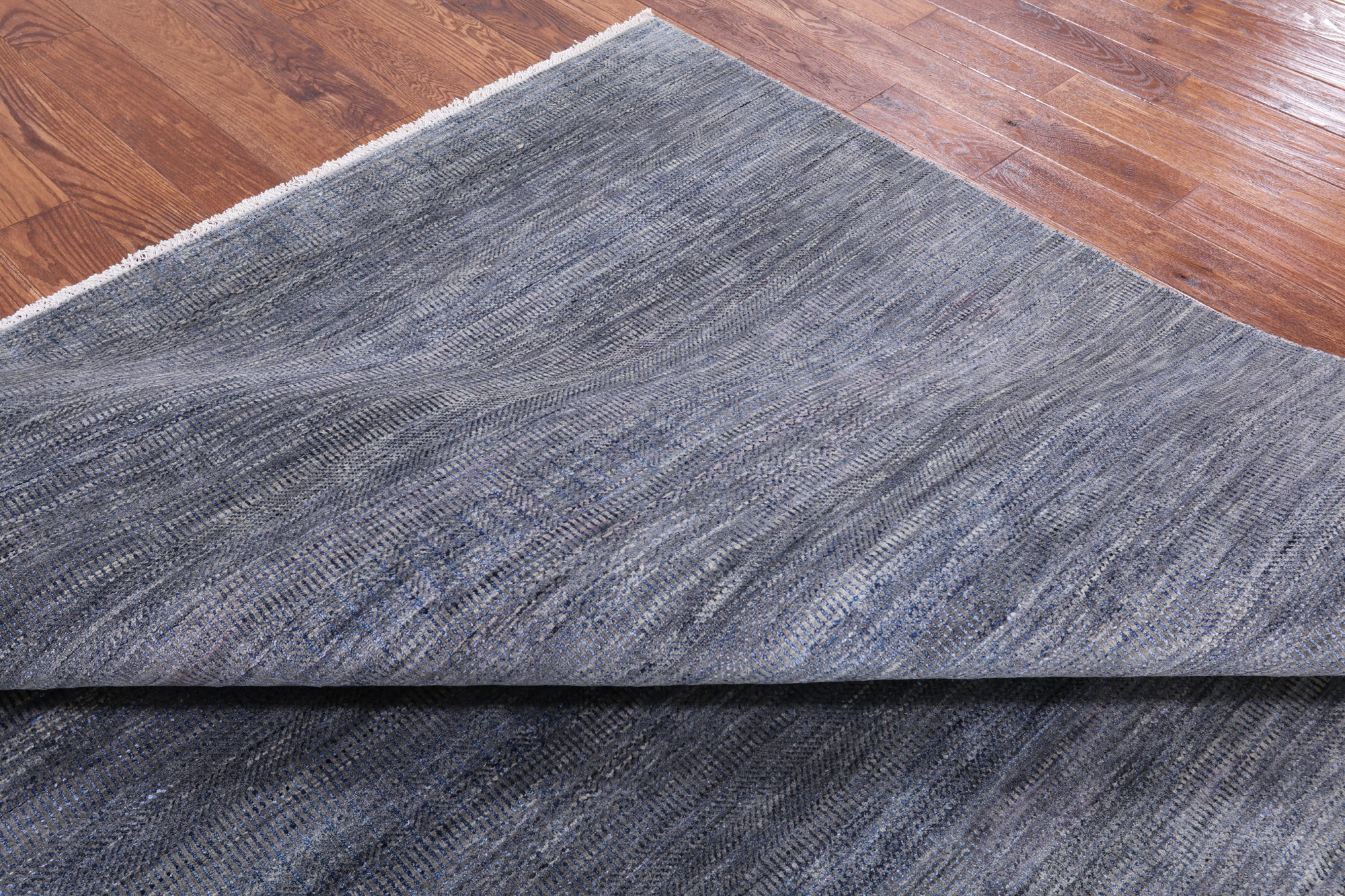 Grey Savannah Grass Handmade Wool & Silk Rug - 8' 3" X 10' 0" - Golden Nile
