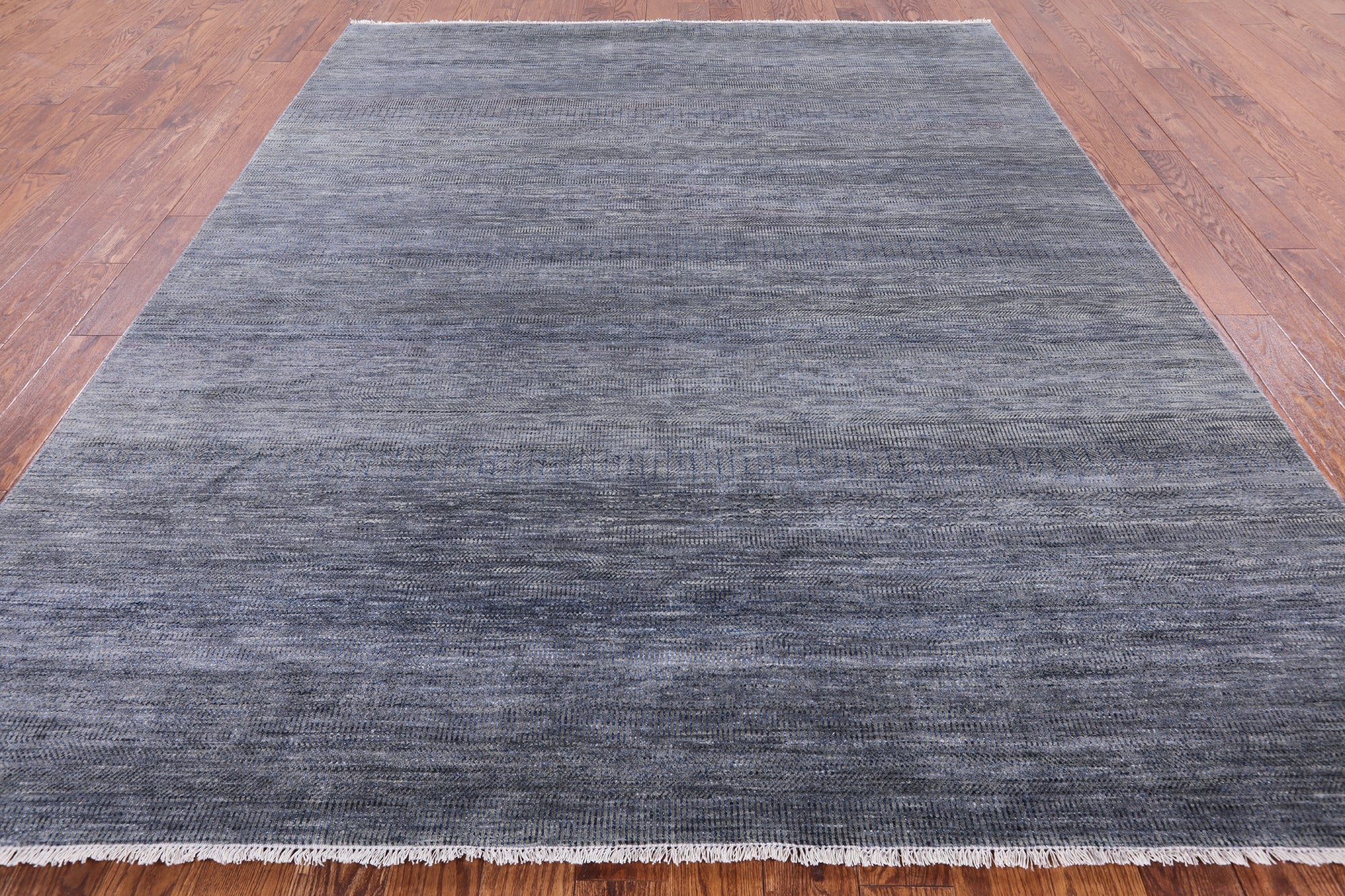 Grey Savannah Grass Handmade Wool & Silk Rug - 8' 3" X 10' 0" - Golden Nile