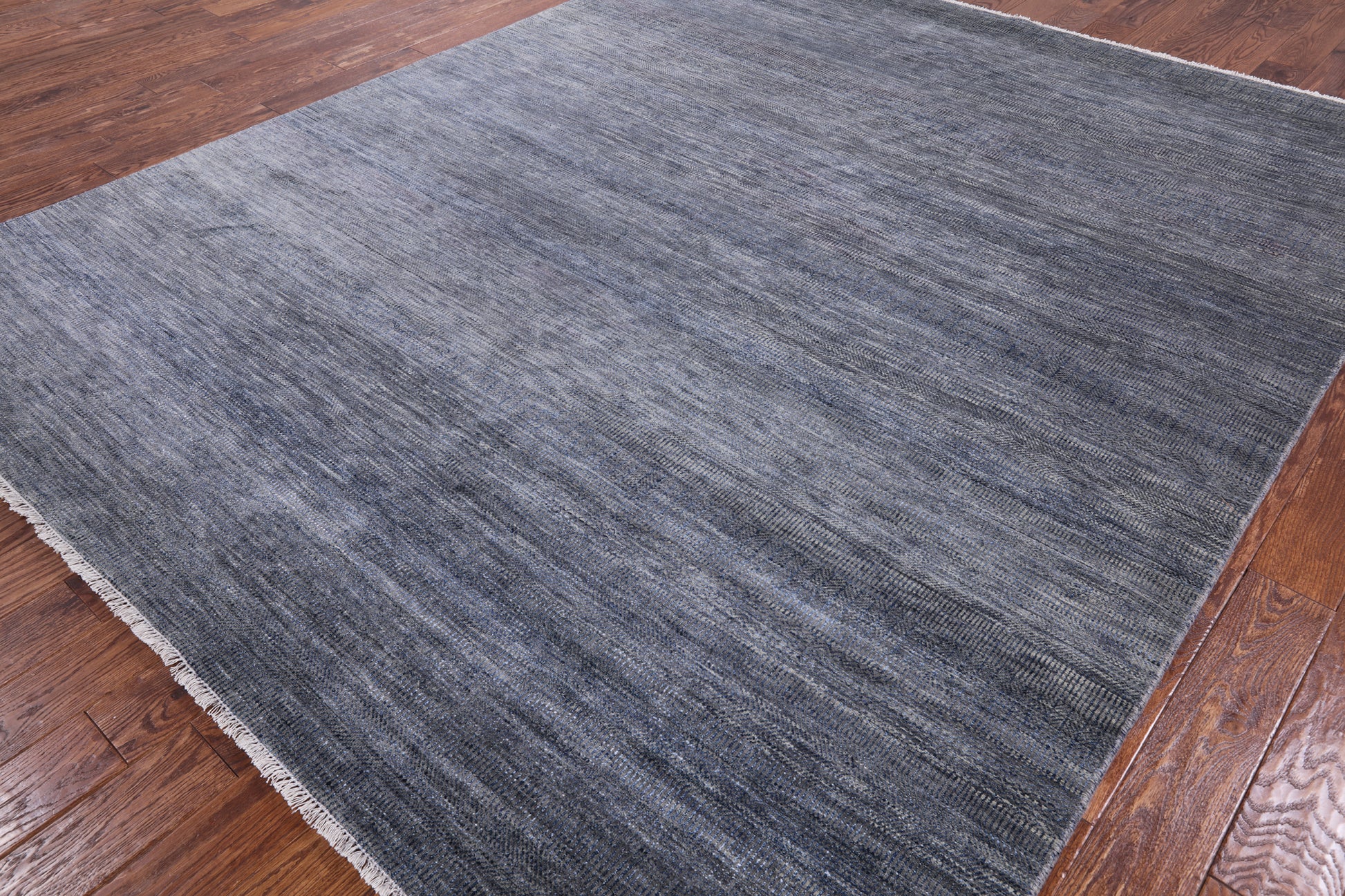 Grey Savannah Grass Handmade Wool & Silk Rug - 8' 3" X 10' 0" - Golden Nile