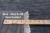 Grey Savannah Grass Handmade Wool & Silk Rug - 8' 3" X 10' 0" - Golden Nile
